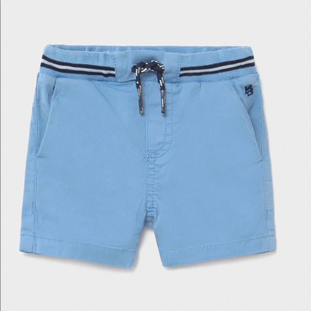 Mayoral blue drawstring elastic Carsen shorts size 24 months